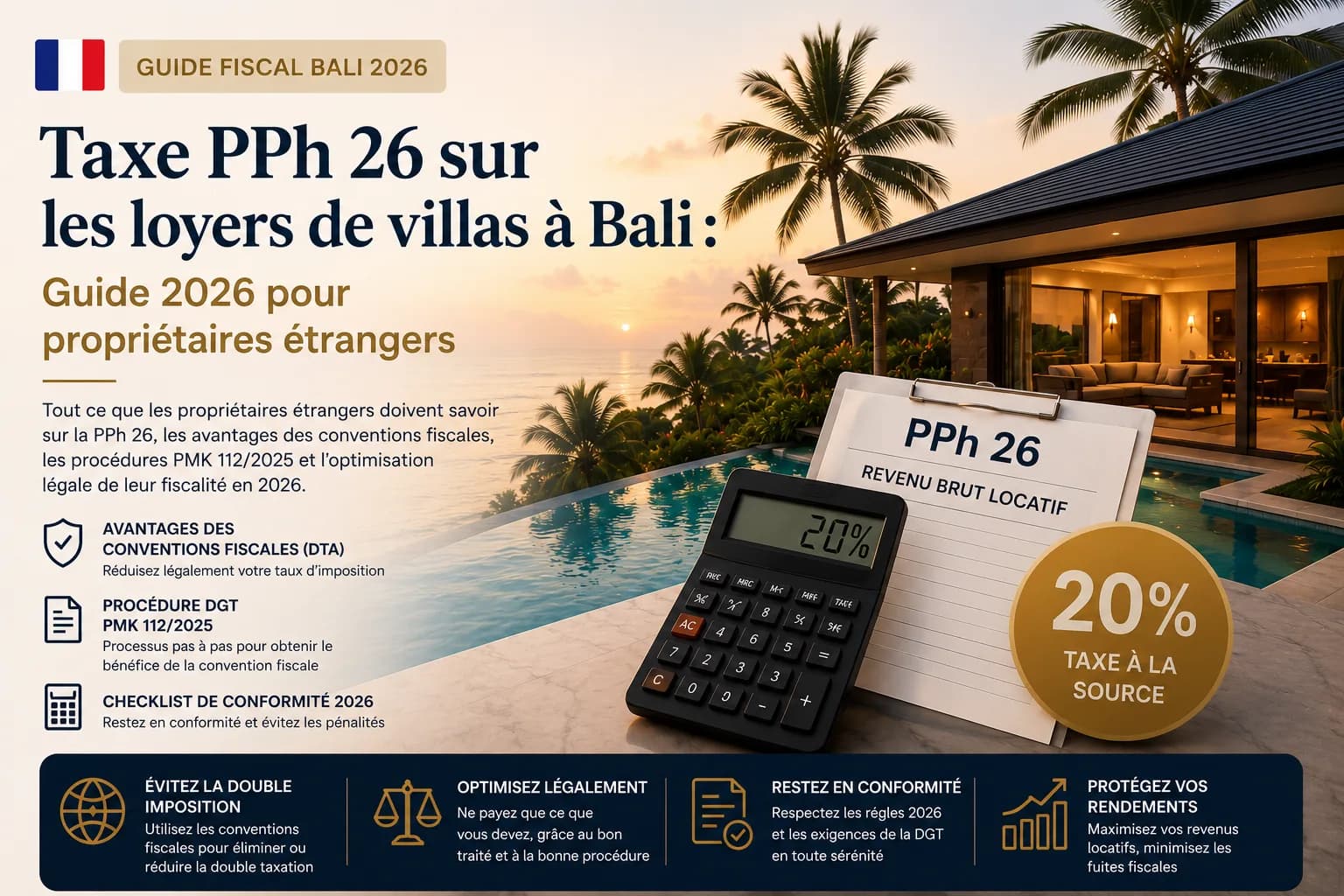Taxe PPh 26 sur les loyers de villas à Bali : Guide 2026 pour propriétaires étrangers