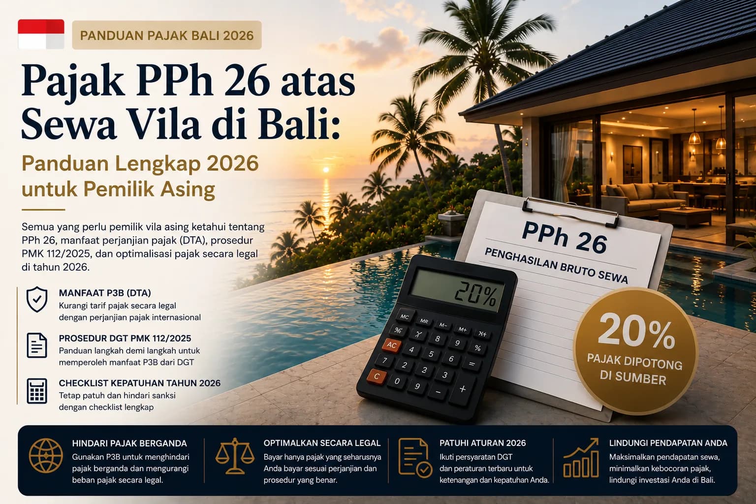 Pajak PPh 26 atas Sewa Vila di Bali: Panduan Lengkap 2026 untuk Pemilik Asing