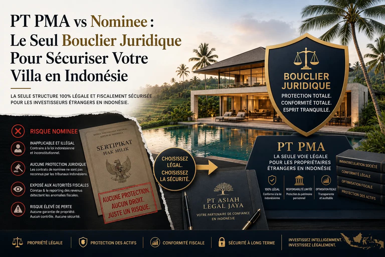 PT PMA vs Nominee : Le Seul Bouclier Juridique Pour Sécuriser Votre Villa en Indonésie