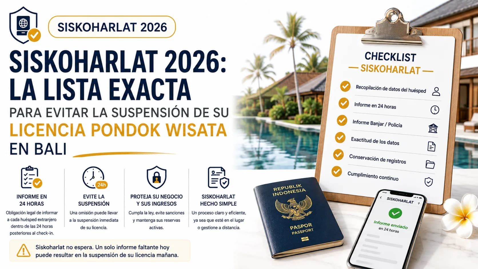 Siskoharlat 2026: La Lista Exacta Para Evitar la Suspensión de su Licencia Pondok Wisata en Bali