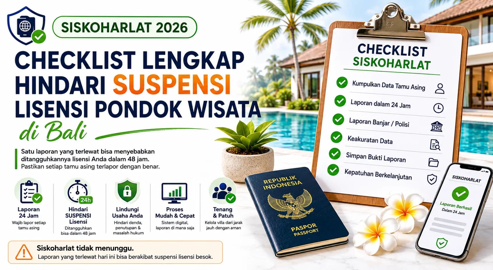 Siskoharlat 2026: Checklist Lengkap Hindari Suspensi Lisensi Pondok Wisata di Bali