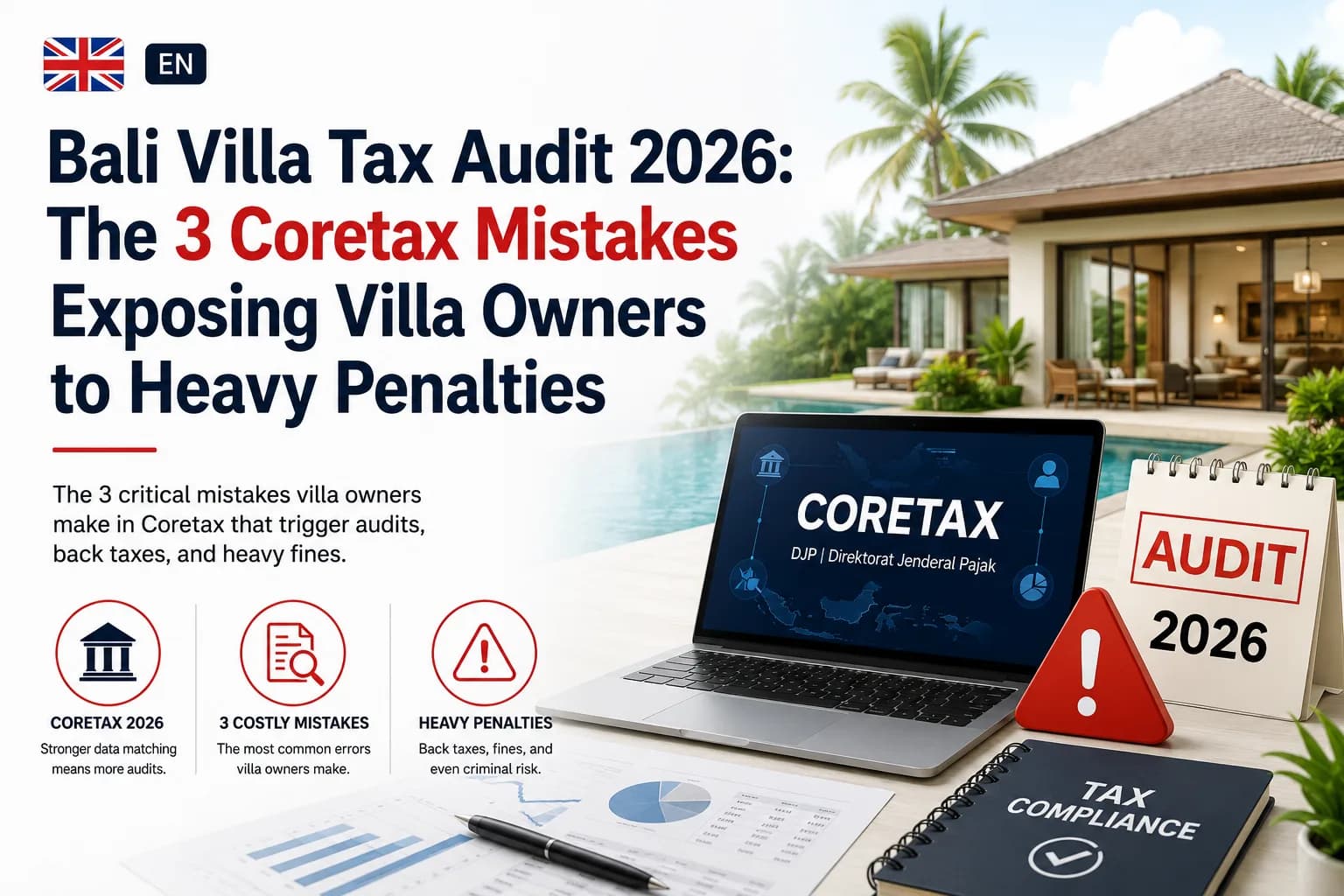 Bali Villa Tax Audit 2026: The 3 Coretax Mistakes Exposing Villa Owners to Heavy Penalties