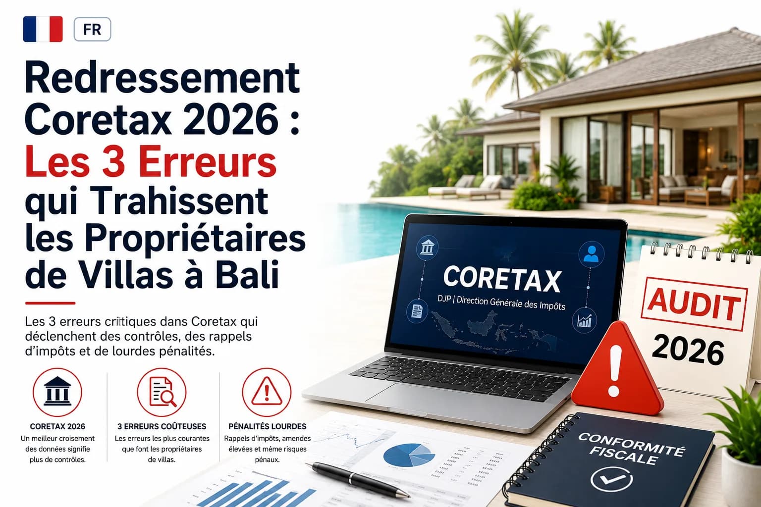 Redressement Coretax 2026 : Les 3 Erreurs qui Trahissent les Propriétaires de Villas à Bali