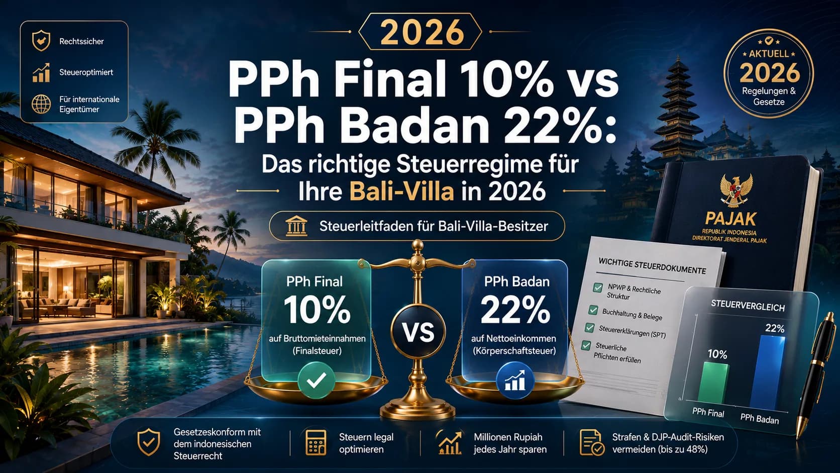 PPh Final 10% vs PPh Badan 22%: Das richtige Steuerregime für Ihre Bali-Villa in 2026