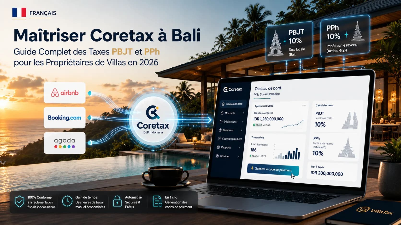 Maîtriser Coretax à Bali : Guide Complet des Taxes PBJT et PPh pour les Propriétaires de Villas en 2026