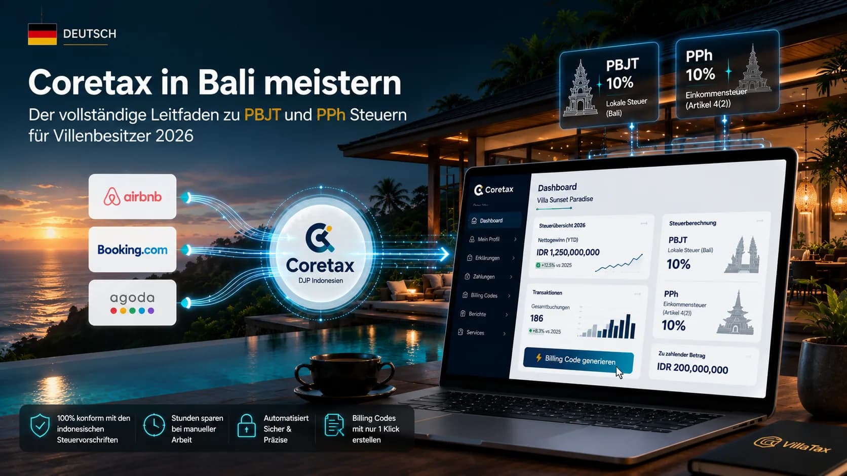 Coretax in Bali meistern: Der vollständige Leitfaden zu PBJT und PPh Steuern für Villenbesitzer 2026