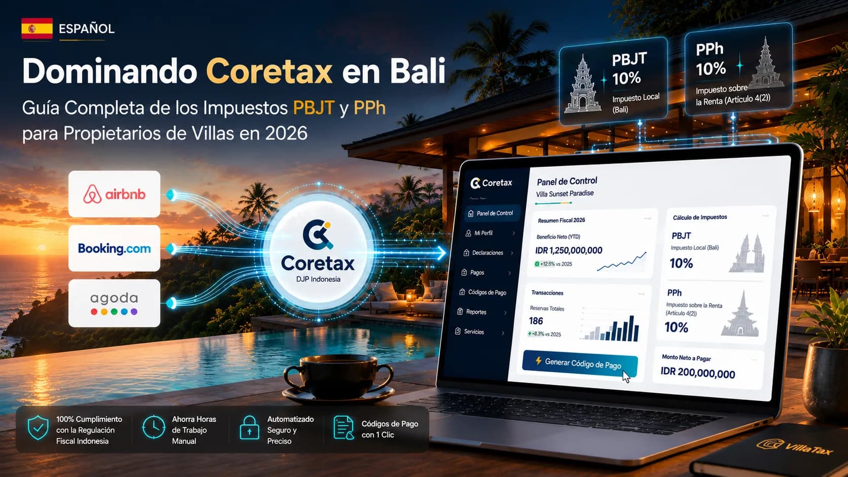 Dominando Coretax en Bali: Guía Completa de los Impuestos PBJT y PPh para Propietarios de Villas en 2026