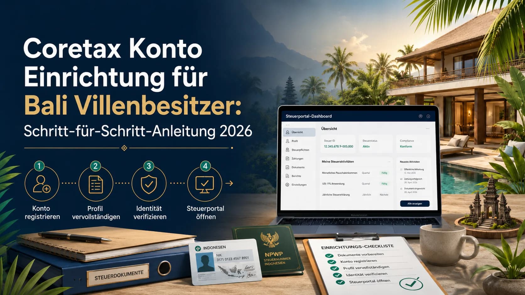 Coretax Konto Einrichtung für Bali Villenbesitzer: Schritt-für-Schritt-Anleitung 2026