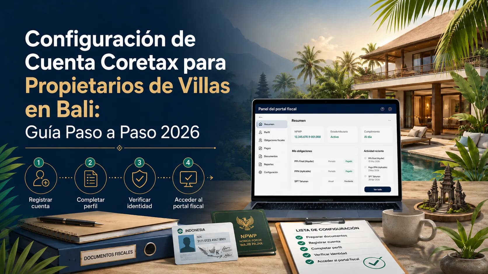 Configuración de Cuenta Coretax para Propietarios de Villas en Bali: Guía Paso a Paso 2026
