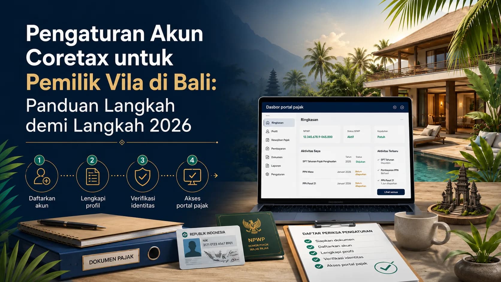 Pengaturan Akun Coretax untuk Pemilik Vila di Bali: Panduan Langkah demi Langkah 2026